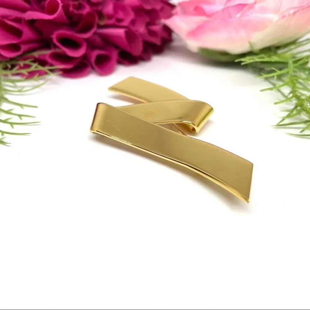 VINTAGE⚜️MONET Abstract Ribbon Golden Brooch